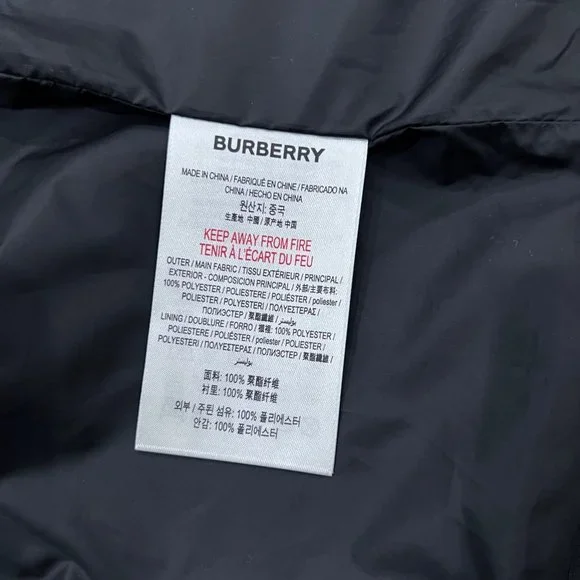Burberry Kids Layered Logo Print Water Repel Coat Over Orange Logo Bomber Jacket
